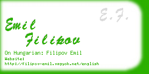 emil filipov business card